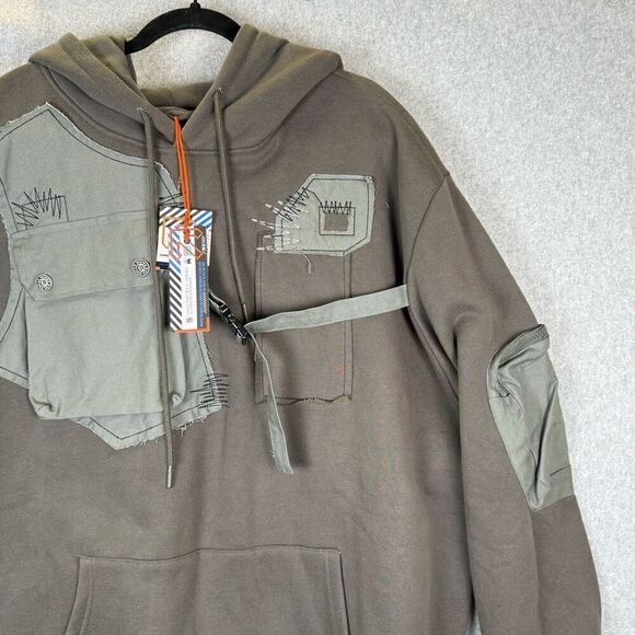 Smoke Rise utility hoodie mens 6x (measures 2x) gorpcore techwear NWT - Picture 2 of 10